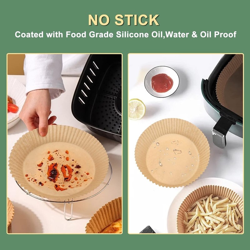 Air Fryer Paper Liner, Unbleached & Biodegradable Material, Disposable gallery