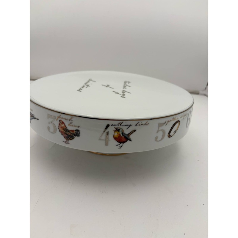 Better Homes & Gardens Porcelain 12 Days of Christmas 12" Pedestal Cake Stand gallery
