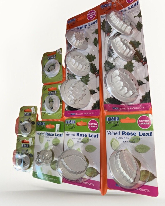 Roses Fondant Gumpaste Cutters Veining Mat Leaf Molds Cake Decorating Lot