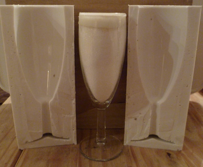 3D Champagne Flute Glass Silicone Cake Mold Topper, Chocolate, Clay etc.