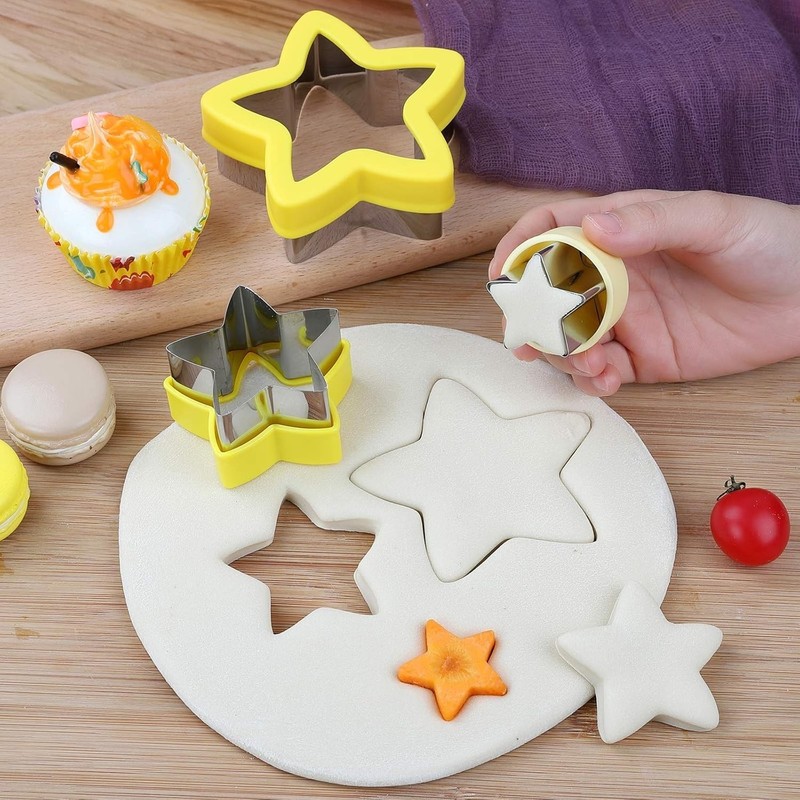 Kid-Friendly Stainless Steel Star Cookie Cutters - Ideal for Creative Baking gallery
