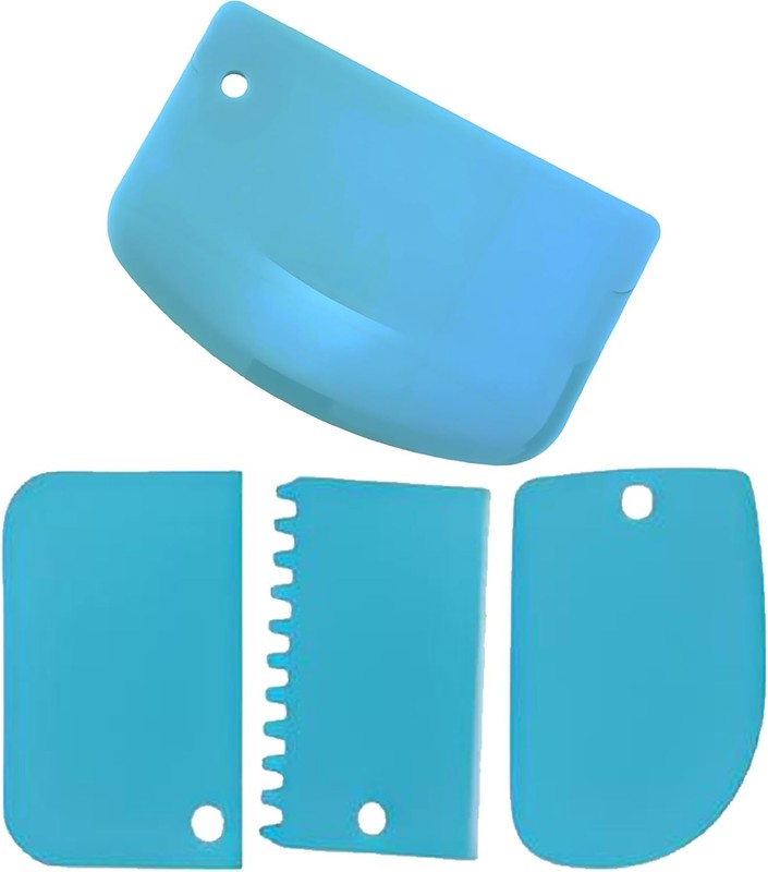Cake Scraper and Smoother Set, Flexible Dough Spatula for Baking, 4 Pa