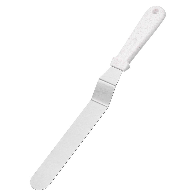 Icing Spatula with 9 Inch Bent Blade with Handle, Beige