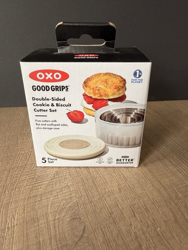 OXO Good Grips Double-Sided Cookie & Biscuit Cutter Set Stainless Steel 5 Piece