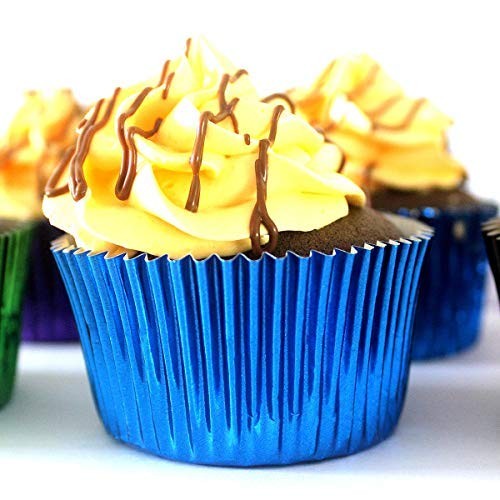 Eoonfirst Foil Cupcake Liners Standard Baking Cups 100 Standard, Navy Blue gallery