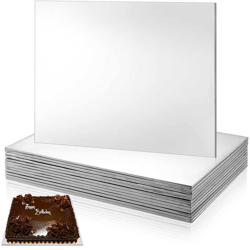 12 Pcs Quarter Sheet Rectangle Cake Drum Board Greaseproof Rectangle Cake Boa...
