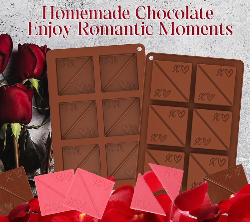 Webake Square Break-Apart Chocolate Mold, 2 Pack Silicone Conversation Chocol... gallery