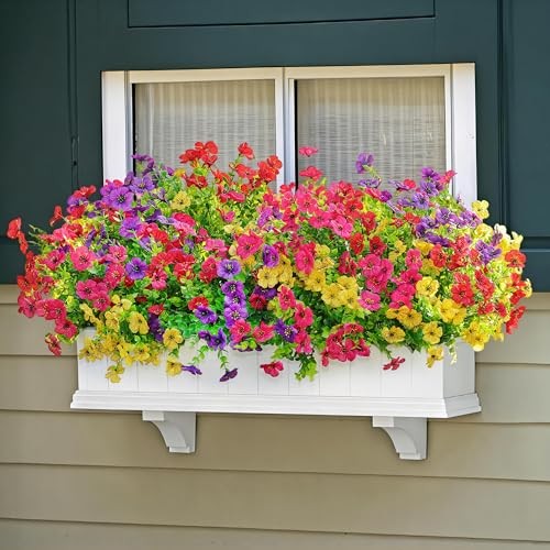 Bundles Artificial Fake Flowers Plants for 16 Mix Red Purple Yellow Fuchsia gallery