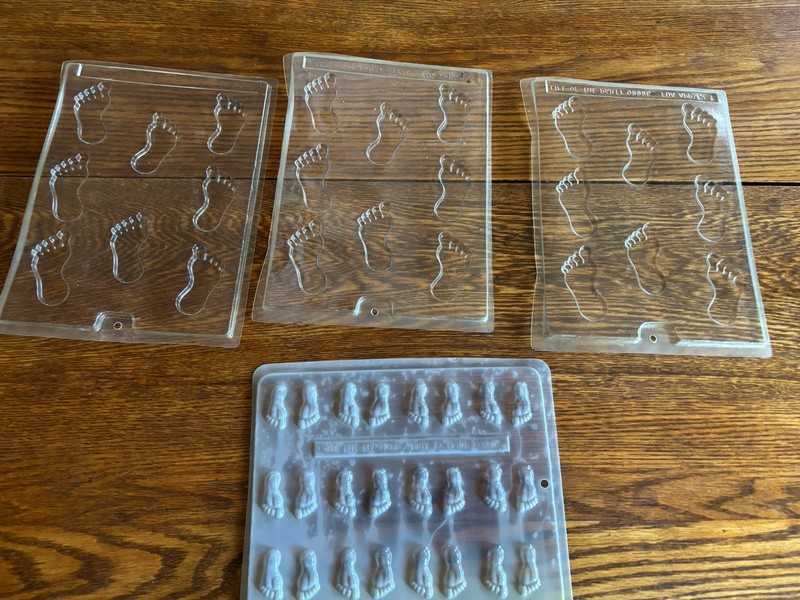 “Foot” Themed Plastic Candy Mold Lot-Vintage- Pieces X 4