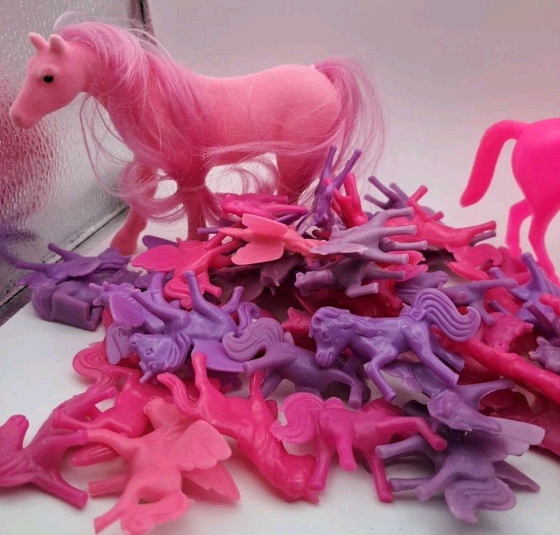 1.4LB LOT Pink Purple Party Favors Cake Toppers Unicorn Pegasus Toys Figures gallery