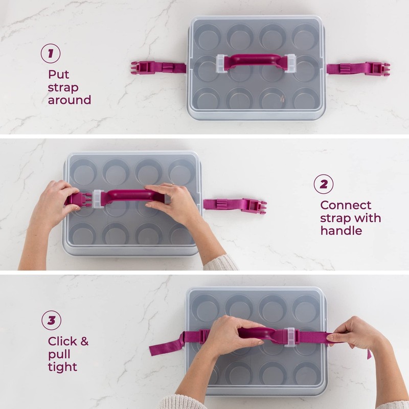 Cupcake Carrier For 24 Cupcakes Innovative Cupcake Holder Includes 2 Cupcake Pan gallery