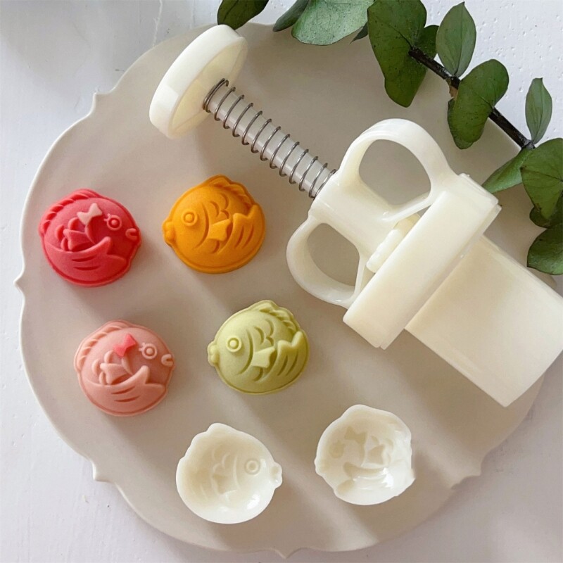 Hand Pressure Fish Shape Fondant Mooncake Mould Press Cookie Cutters Baking Tool gallery