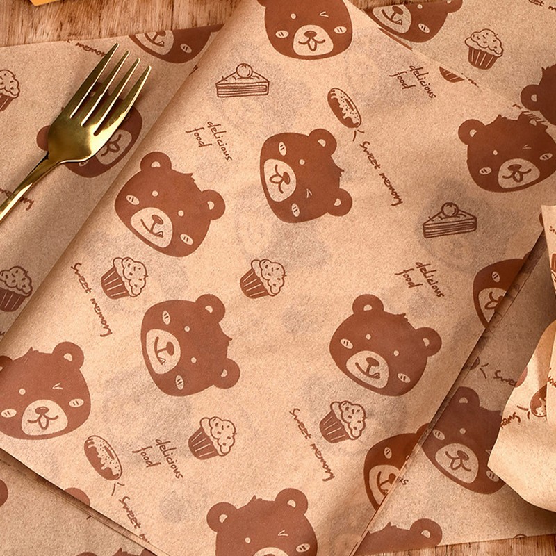 100PC Sandwich Packaging Paper Food Grade Without BisphenolA Oil Resistant Paper gallery