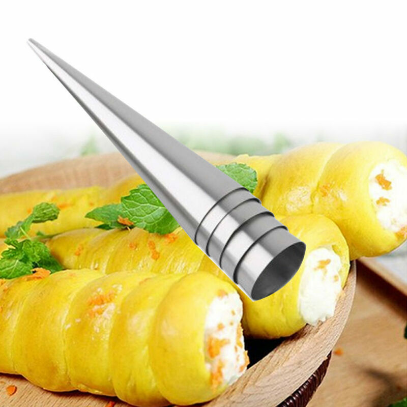 5pcs Stainless Steel Spiral Horn Cream Pastry Baking Croissant Bread Cake Mold gallery
