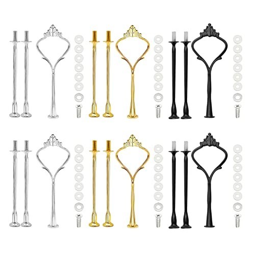 6 Sets Cake Tier Stacking Kit - 3 Tier Stand, Crown Tray, Fruit Tray & Molds gallery