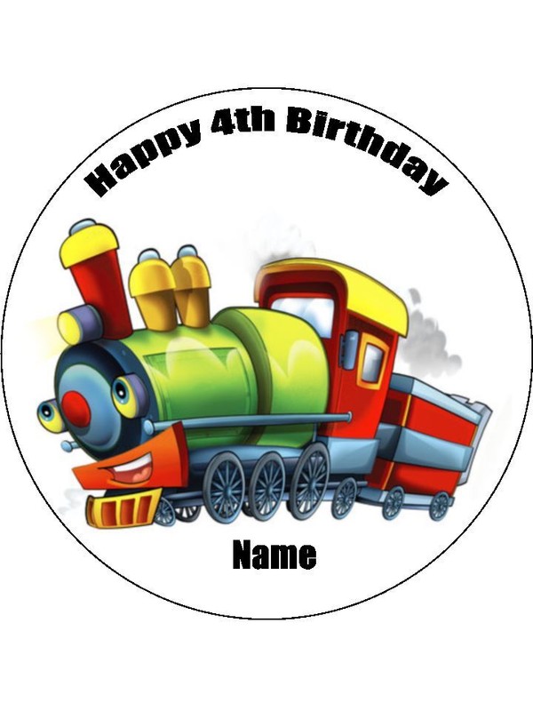 Train Edible Cake Toppers & Cupcake Decorations – Icing – Train Party Theme