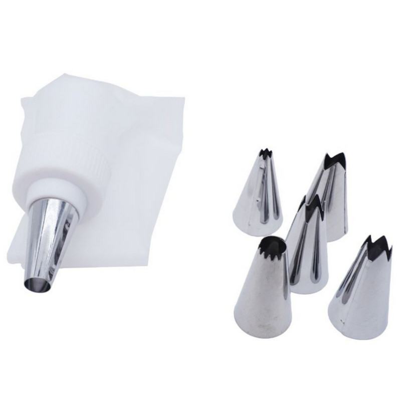 5 Pcs Icing Piping Nozzles Tips Cake Sugarcraft Pastry Decor Baking Tools Kit