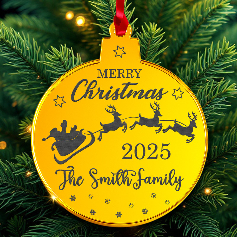 PERSONALISED Family Christmas as MR & MRS Bauble Ornament Custom Acrylic 3mm gallery