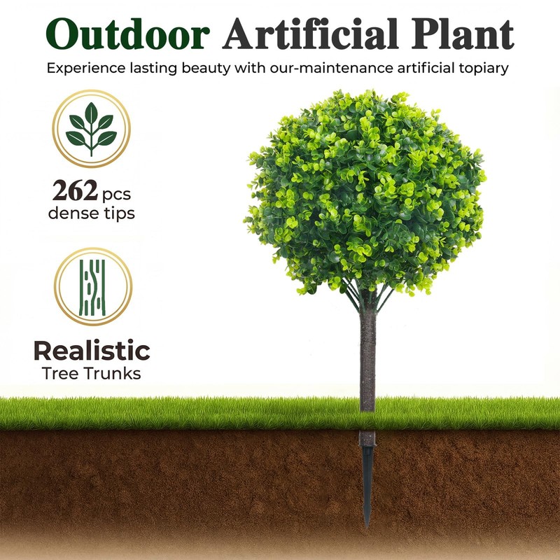Patio Choice Artificial Topiary Boxwood Ball Trees Set Of 2 30 Fake Outdoor gallery