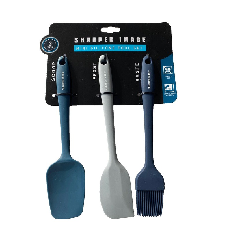 Mini 3pc Silicone Kitchen Tool Set Non-Stick Heat Resistant Cooking Utensils