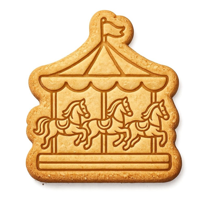 Carousel Merry-Go-Round Delight Cookie Cutter & Stamp, Fondant & Clay – 4×3.9