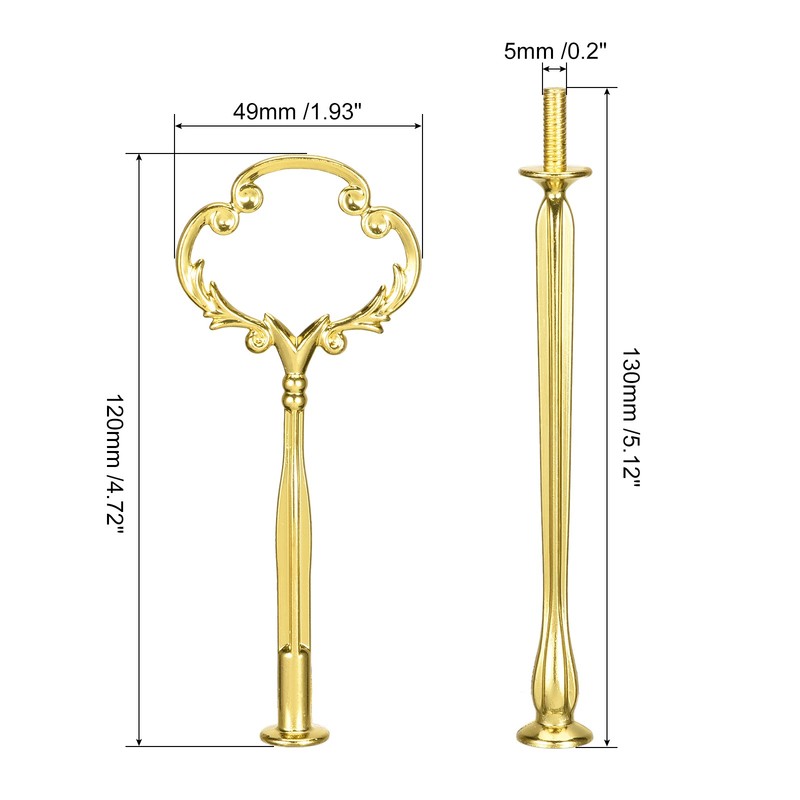 3 Set Cake Tray Stand Handle Plate Hardware Fitting 3-Tier Sunflower Gold gallery