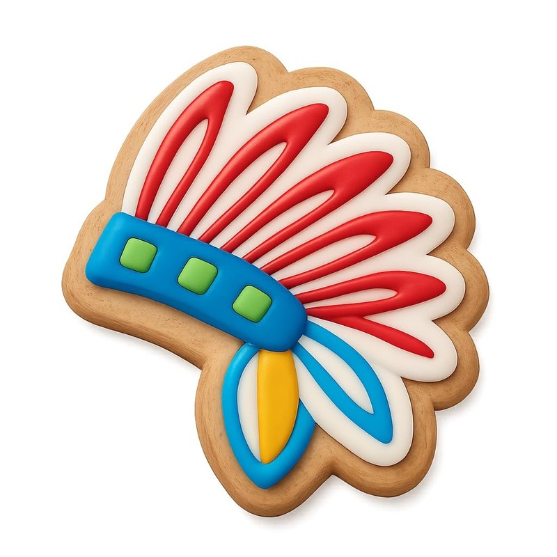 Feathered Headdress Cookie Cutter & Stamp, Fondant & Clay Cutter - 3.4x4" gallery