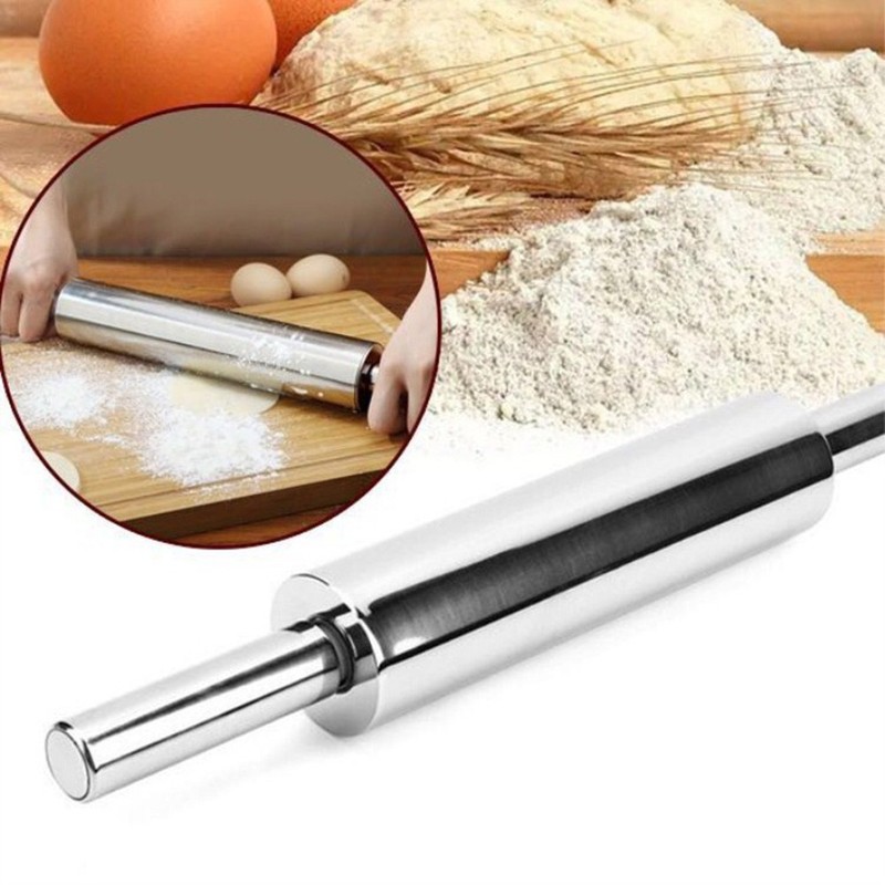 Non Stick Baking Rollers Set Stainless Steel Flat Pressure Rolling Pin gallery