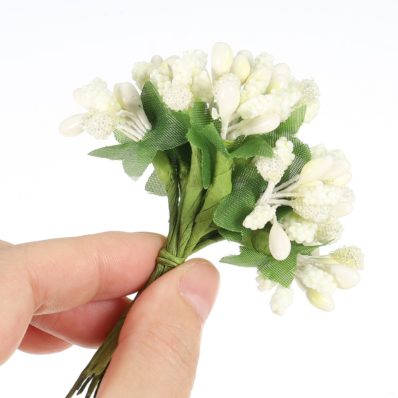 144Pcs Mini Artificial Pip Berry Picks Bunch, Fruit Flower Stamens, Cream gallery