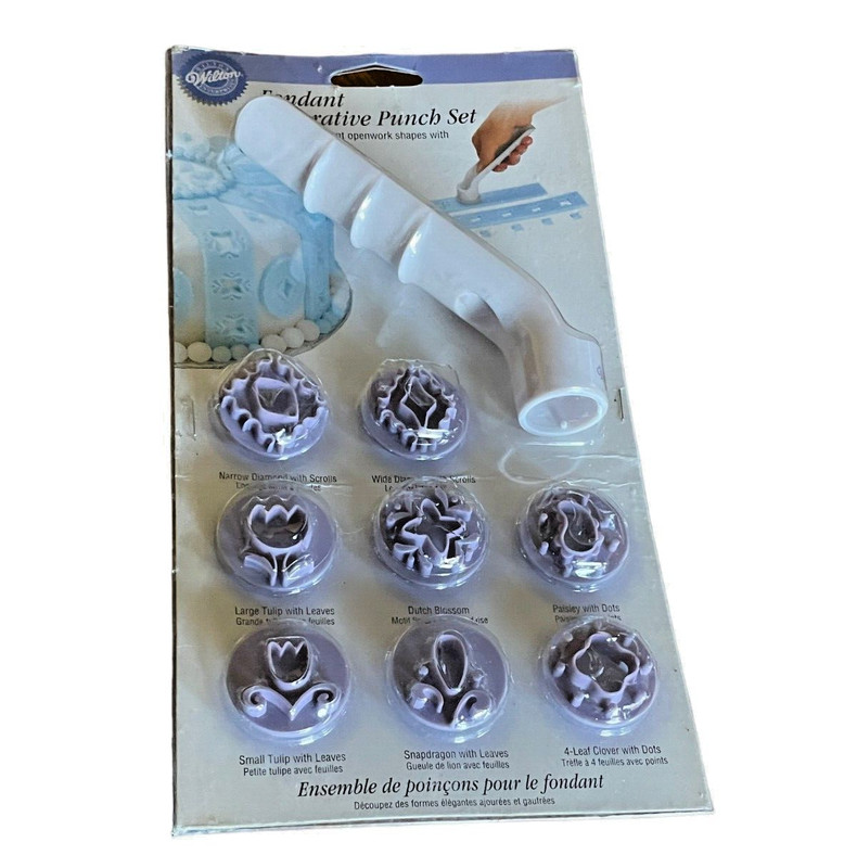 Wilton Fondant Decorative Punch Set 8 Designs NOS