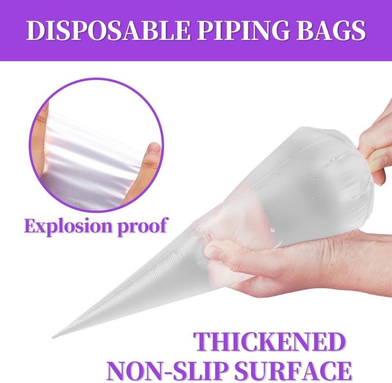 26PCS Extra Large Piping Tips & Bags Set 4 Jumbo Frosting Nozzles W/ 20PK 18Inch gallery