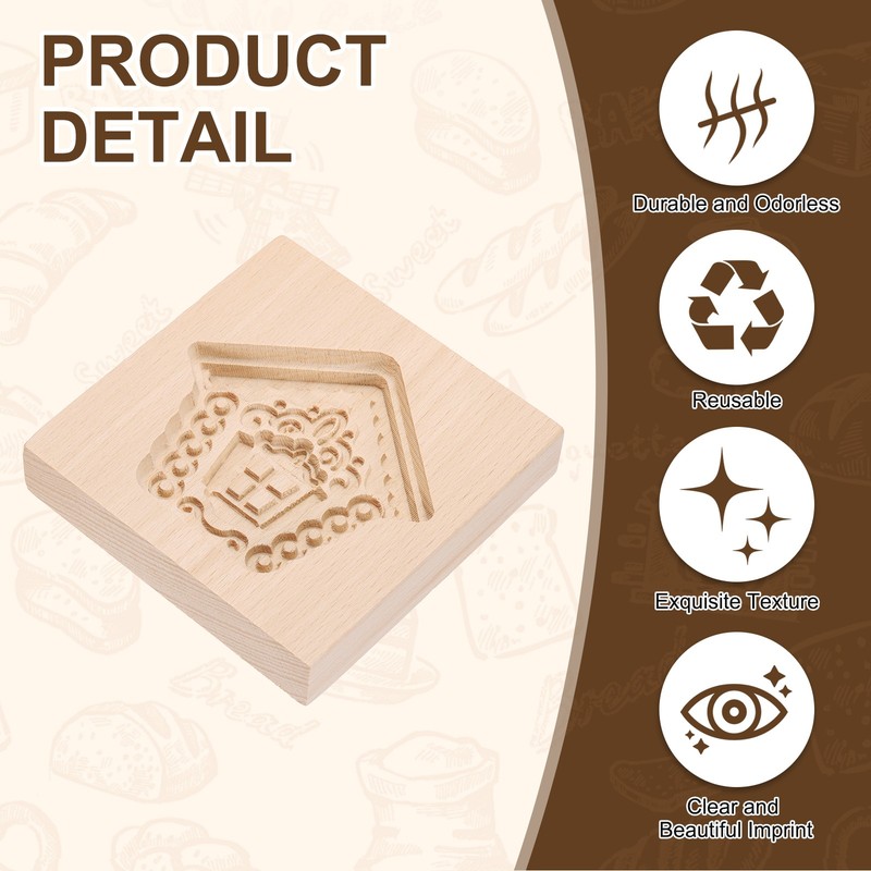Cookie Stamp, Wooden Cookie Biscuit Cutter (House) gallery