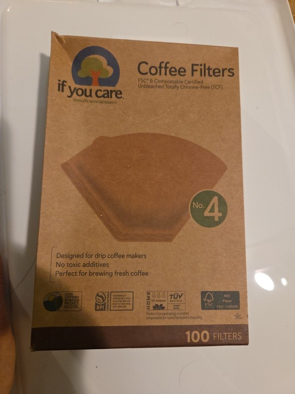 If You Care #4 Natural Brown Cone Coffee Filters, 100 Count NIB Mocha LATTE
