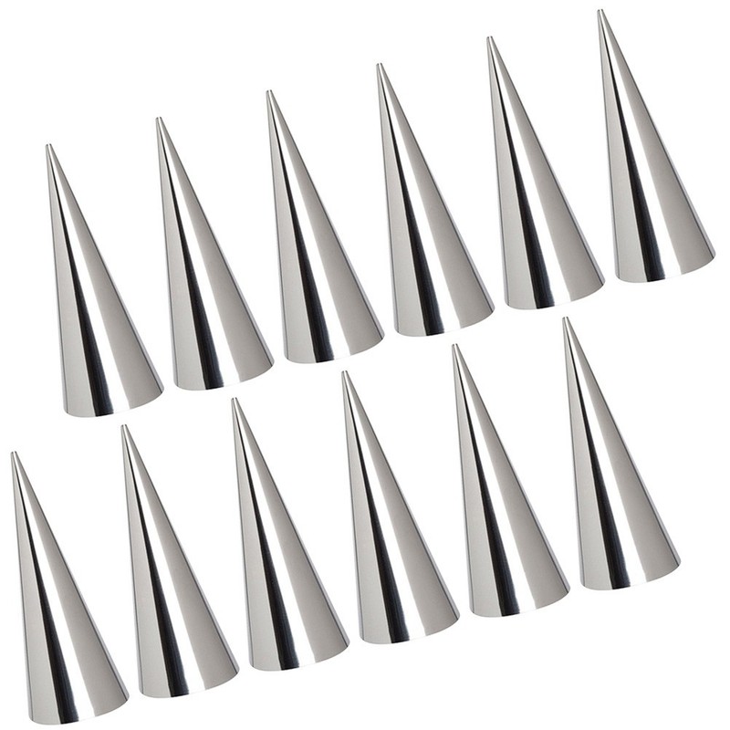 18Pcs Stainless Steel Reusable Croissant Tubes Baking Tool for Home Silver gallery