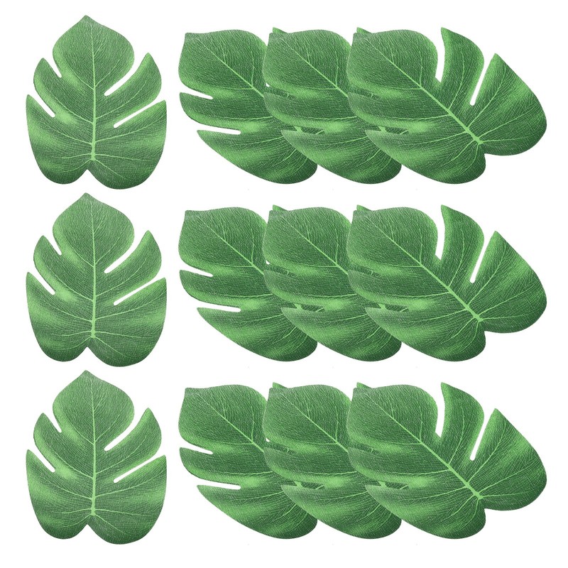 24Pcs 6″ Green Palm Leaves Artificial Palm Leaves Faux Palm Fronds Style 16