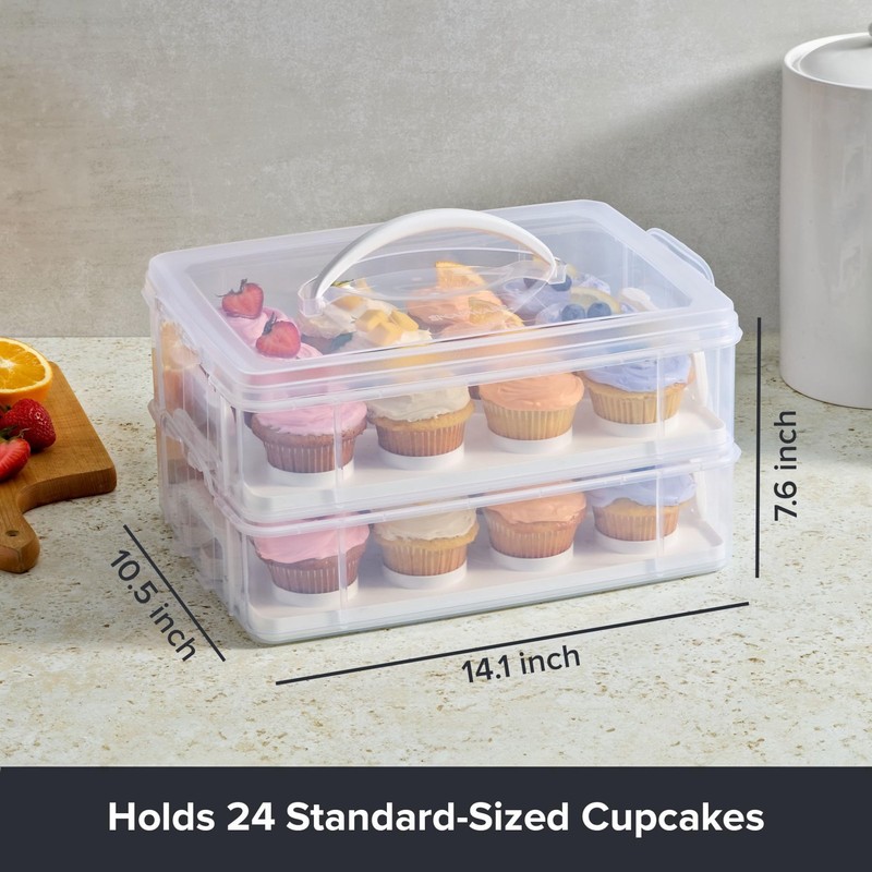 Snapware (2-Layer, 24 Cupcakes Plastic Detachable Cupcake Carrier Storage Con... gallery