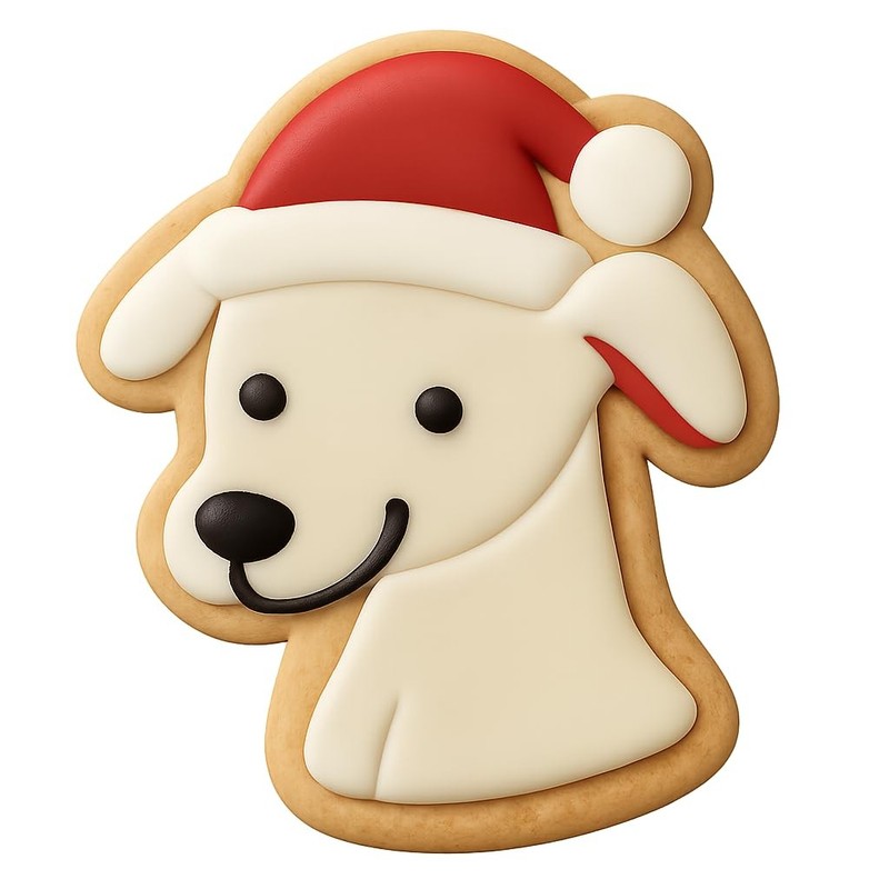 Kawaii Whippet's Christmas Cap Cookie Cutter & Stamp - 4x3.2 Fun Kitchen Baking gallery
