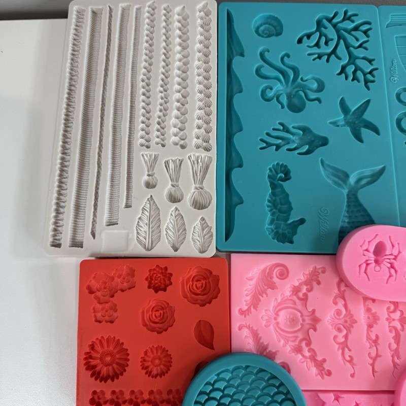 Fondant Gum paste Molds Cake Decorating Sugar Craft Wilton & Unbranded 35 Molds gallery