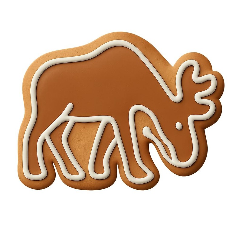 Grazing Moose Cookie Cutter & Stamp, Fondant, Clay - 4x3" gallery