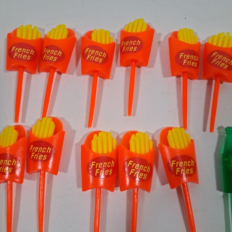 Vintage Soda Drink Bottles French Fries Sticks Cake Cupcake Topper Hot Dog Charm gallery