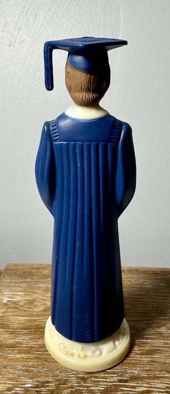 Vintage Mid-Century Graduate Celluloid Cake Topper - Female in Blue Gown gallery