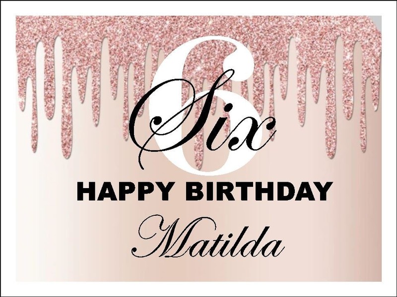 6th Birthday Edible Icing Cake & Cupcake Toppers – Pink Birthday Decorations