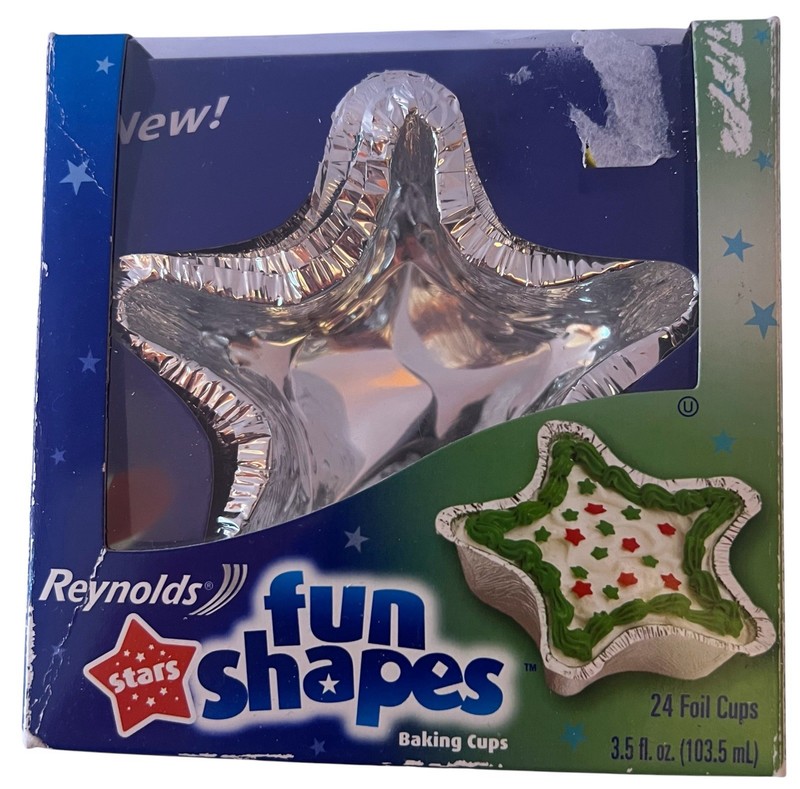Reynolds Fun Shapes Stars Baking Cups Pack 24 Foil Star Shaped Cupcakes Cookies