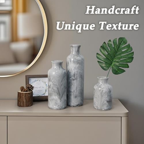 Resin 3 Piece Vase Set, Farmhouse Decor, Home Decorative Vase, Vases for Gray gallery