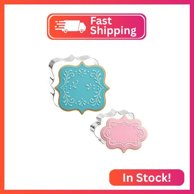 Bakerpan Stainless Steel Plaque Cookie Cutter, Frame Cookie Cutters for Cookies,