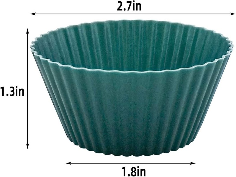 24 Pack Silicone Baking Cups Reusable Muffin Liners Non-Stick Cup Cake Molds Set gallery