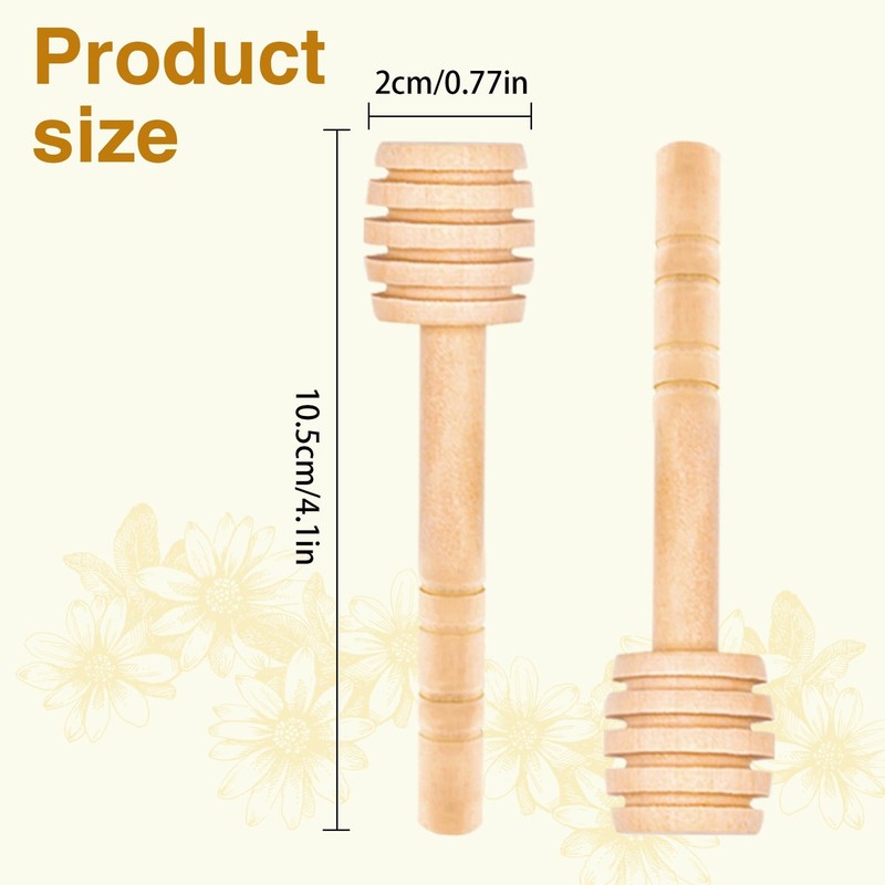 24 Pack Wooden Honey Dipper Sticks Honeycomb 4 Inch Mini Stirrer Jar Drizzle gallery