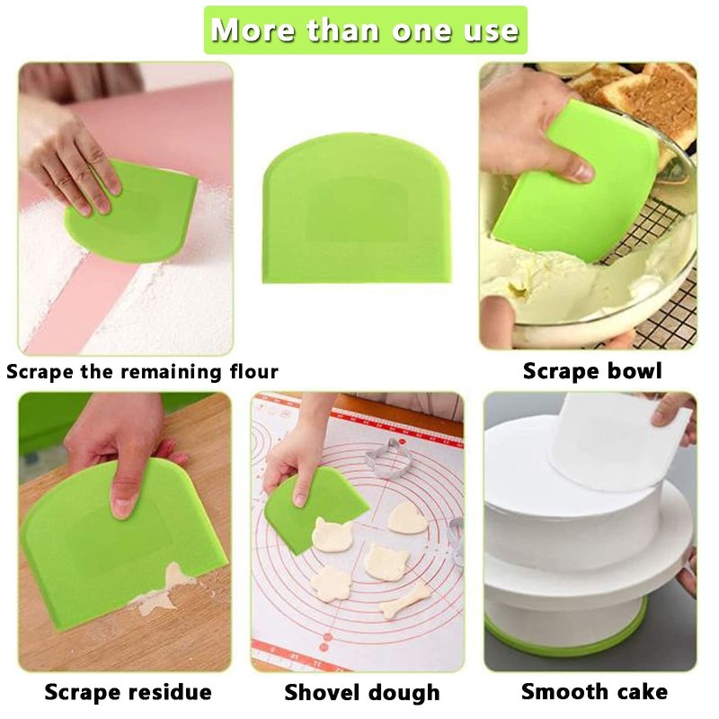 5 Pack Dough Scaper Bowl Multipurpose Food Scraper for Bread Cake Fondant gallery
