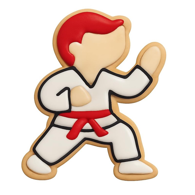 Karate Boy Practicing Kata Cookie Cutter & Stamp, Fondant & Clay - 4x3 gallery