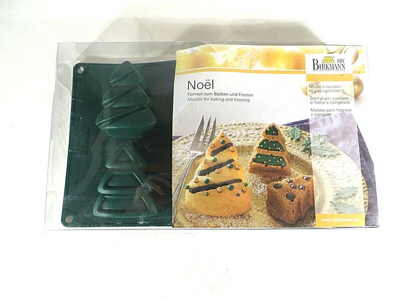 Birkmann RBV Holiday 3-D Silicone 6 Molds Cookies/Biscuits Christmas Trees NIB